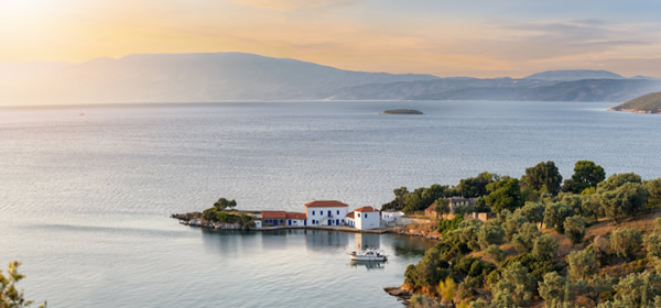 The Bay of Tzasteni near the village of Milina in South Pelion, Greece