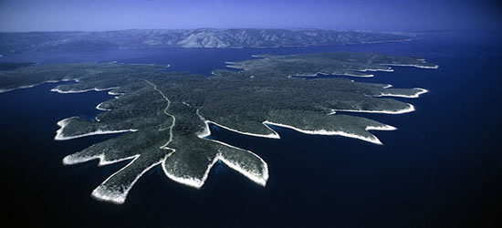 Aerial view of the Kornati Islands