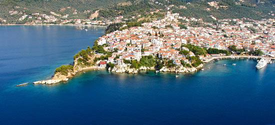 Aerial view of the Town of Skiathos