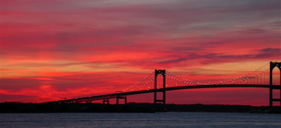 Newport Bridge, Sunset