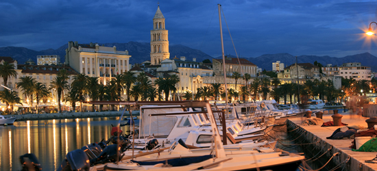 Local Boats moored at Night, Split