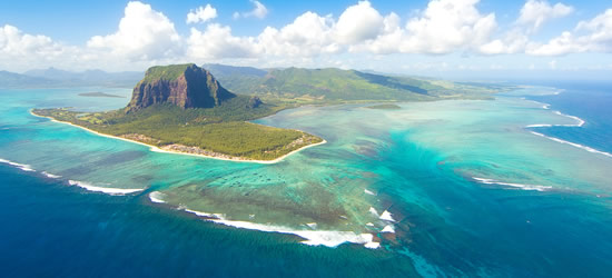 Aerial view of the Mountain, Le Morne Brabant