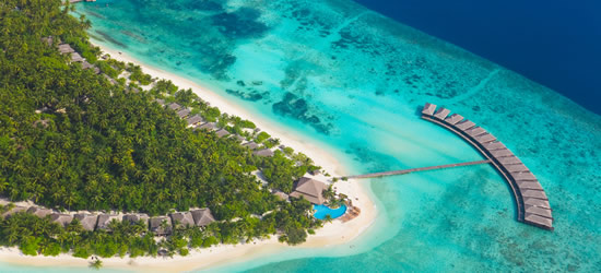 Aerial view of a Tropical Resort, Maldives