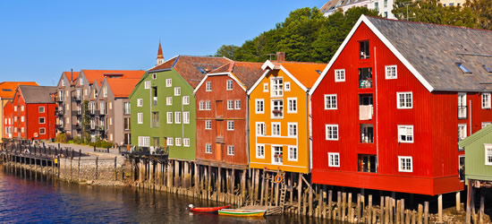 Colourful Houses of Trondheim, Norway