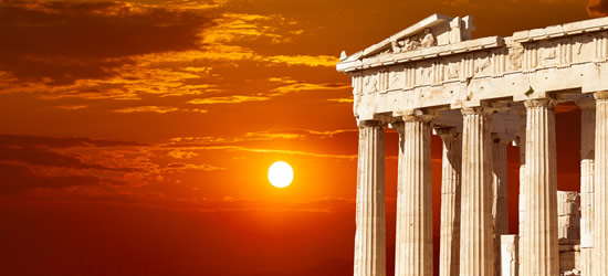 Sunset at the Parthenon Temple, Athens